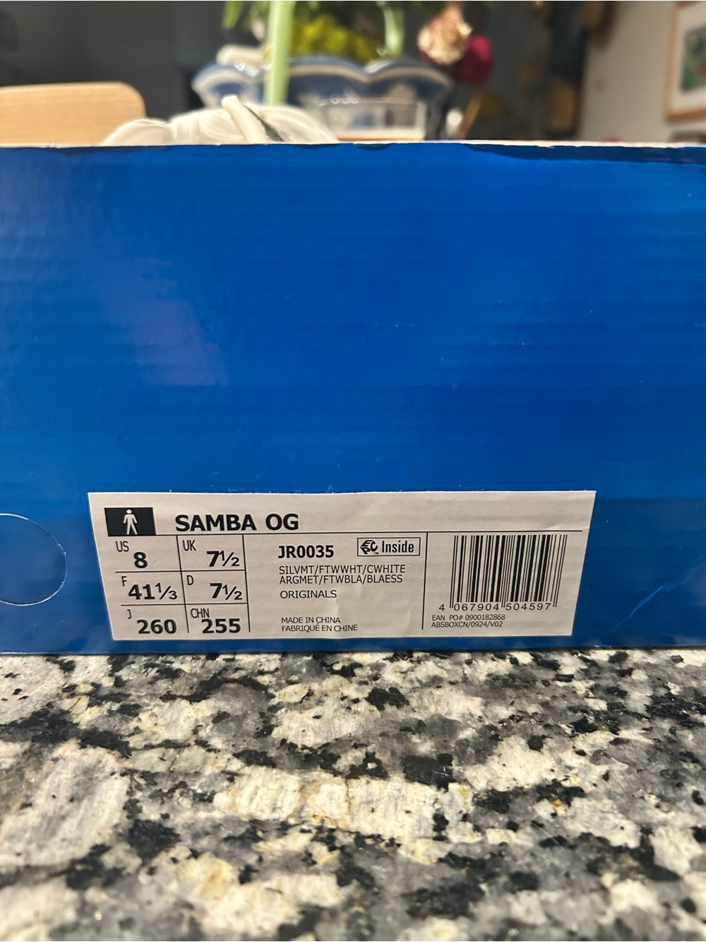 adidas Samba OG Silver White Sneakers / size US 8 - new in box. - Picture 3 of 6